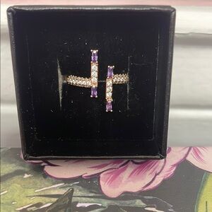 Elegant Purple and Gold Women's Ring size 8